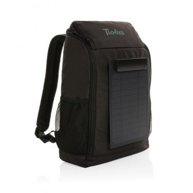 Logotrade promotional merchandise image of: Pedro AWARE™ RPET deluxe backpack with 5W solar panel