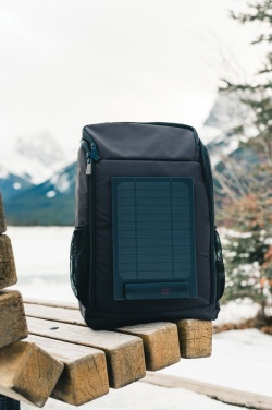 Logotrade advertising products photo of: Pedro AWARE™ RPET deluxe backpack with 5W solar panel