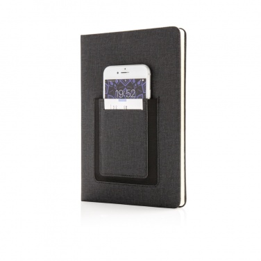 Logo trade promotional item photo of: Deluxe A5 Notebook with phone pocket