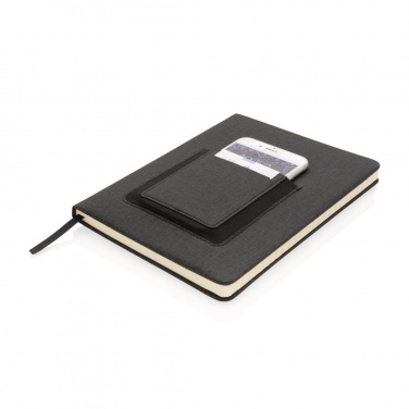 Logo trade corporate gifts image of: Deluxe A5 Notebook with phone pocket