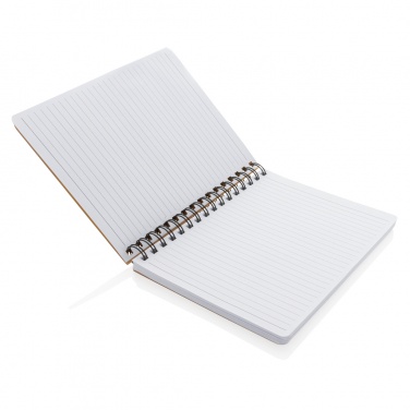 Logo trade promotional merchandise photo of: A5 Kraft spiral notebook with sticky notes