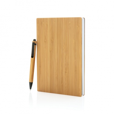 Logo trade promotional product photo of: A5 Bamboo notebook & pen set