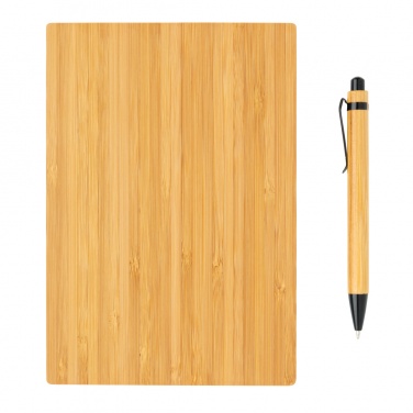 Logotrade promotional gift image of: A5 Bamboo notebook & pen set