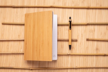 Logo trade advertising products image of: A5 Bamboo notebook & pen set