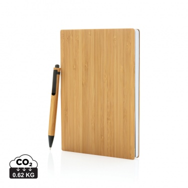 Logo trade promotional products picture of: A5 Bamboo notebook & pen set