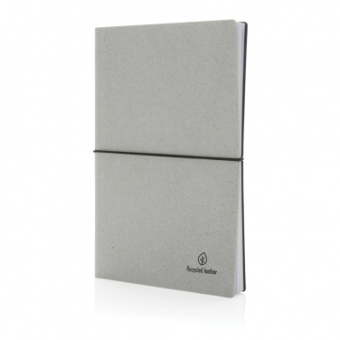 Logo trade business gifts image of: A5 recycled leather notebook