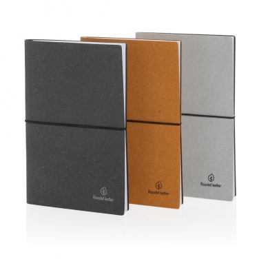 Logo trade promotional gifts picture of: A5 recycled leather notebook