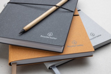 Logo trade promotional merchandise image of: A5 recycled leather notebook