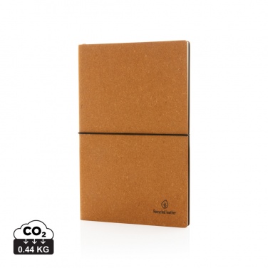 Logo trade promotional merchandise picture of: A5 recycled leather notebook