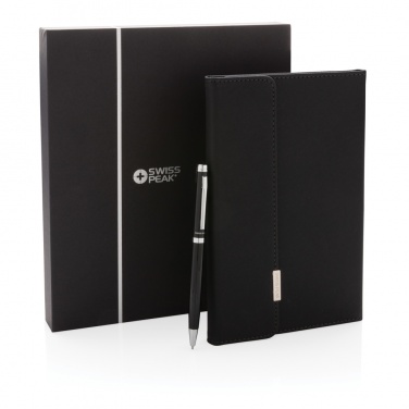 Logotrade promotional items photo of: Swiss Peak deluxe A5 notebook and pen set