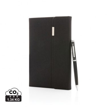 Logo trade promotional merchandise image of: Swiss Peak deluxe A5 notebook and pen set