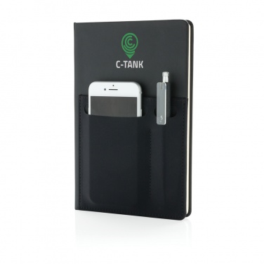 Logo trade promotional merchandise picture of: A5 Deluxe notebook with smart pockets