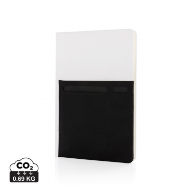 Logo trade business gifts image of: A5 Deluxe notebook with smart pockets