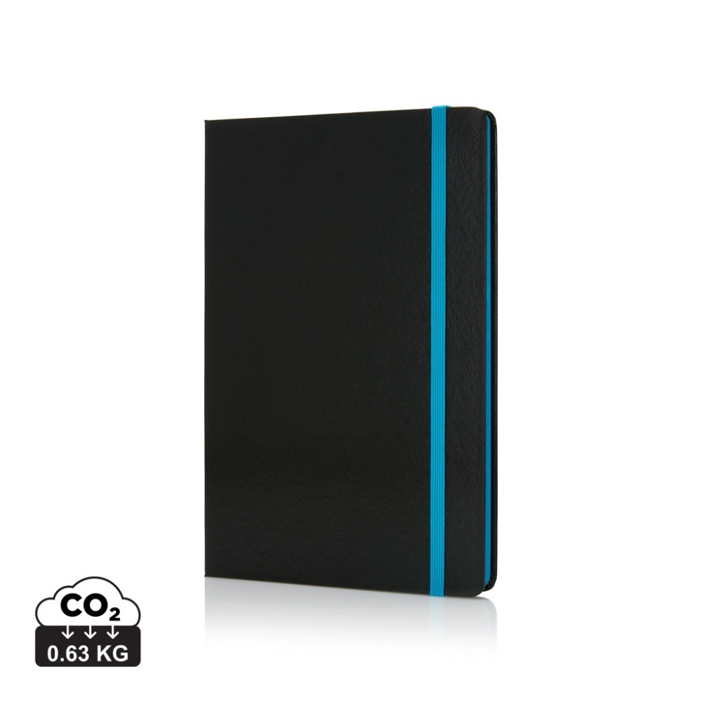 Logotrade advertising product image of: Deluxe hardcover A5 notebook with coloured side