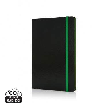 Logo trade promotional item photo of: Deluxe hardcover A5 notebook with coloured side