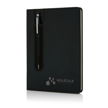 Logo trade promotional merchandise photo of: Standard hardcover PU A5 notebook with stylus pen