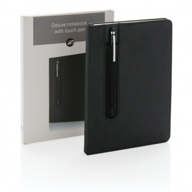 Logo trade promotional items picture of: Standard hardcover PU A5 notebook with stylus pen