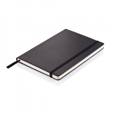 Logo trade promotional giveaways picture of: Deluxe hardcover PU A5 notebook