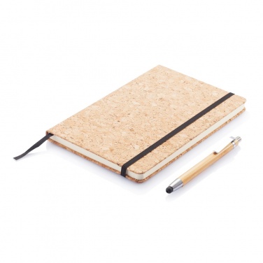 Logotrade advertising product picture of: A5 notebook with bamboo pen including stylus