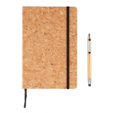 Logotrade promotional products photo of: A5 notebook with bamboo pen including stylus