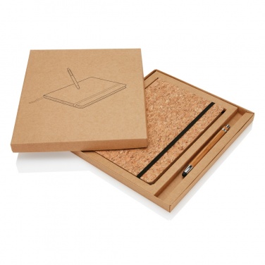 Logotrade promotional gift image of: A5 notebook with bamboo pen including stylus