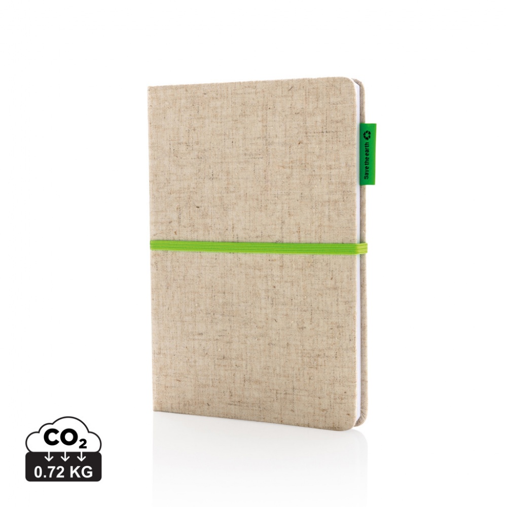 Logo trade promotional items picture of: A5 jute notebook