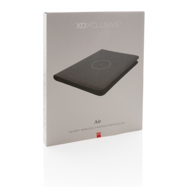 Logotrade promotional gift image of: Air 5W wireless charging portfolio A4 w/ 5000 mAh powerbank