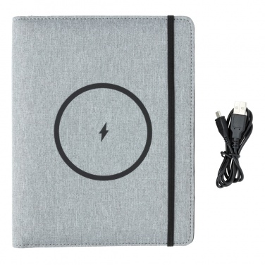 Logotrade business gift image of: Air 5W wireless charging notebook with 5000mAh powerbank