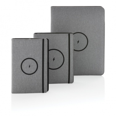 Logo trade promotional item photo of: Air 5W wireless charging notebook with 5000mAh powerbank