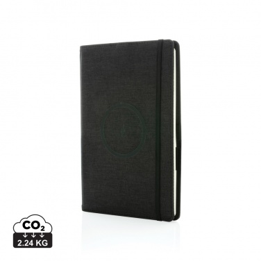 Logo trade promotional giveaways image of: Air 5W wireless charging refillable journal cover A5