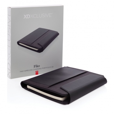 Logotrade corporate gift image of: Fiko wireless charging A5 portfolio with powerbank