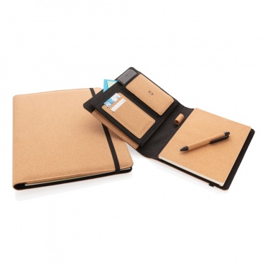 Logo trade promotional merchandise picture of: Deluxe cork portfolio A5 with pen