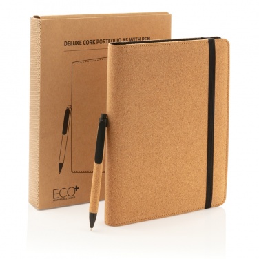 Logotrade promotional giveaway picture of: Deluxe cork portfolio A5 with pen