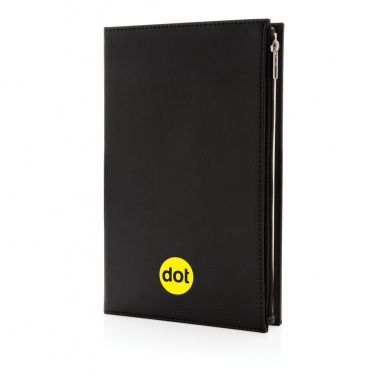 Logo trade promotional giveaways image of: Swiss Peak A5 PU notebook with zipper pocket