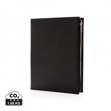 Logotrade promotional gift picture of: Swiss Peak A5 PU notebook with zipper pocket