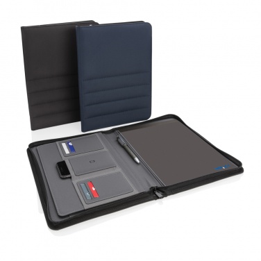 Logo trade promotional merchandise image of: Impact AWARE™ RPET A4 portfolio with zipper