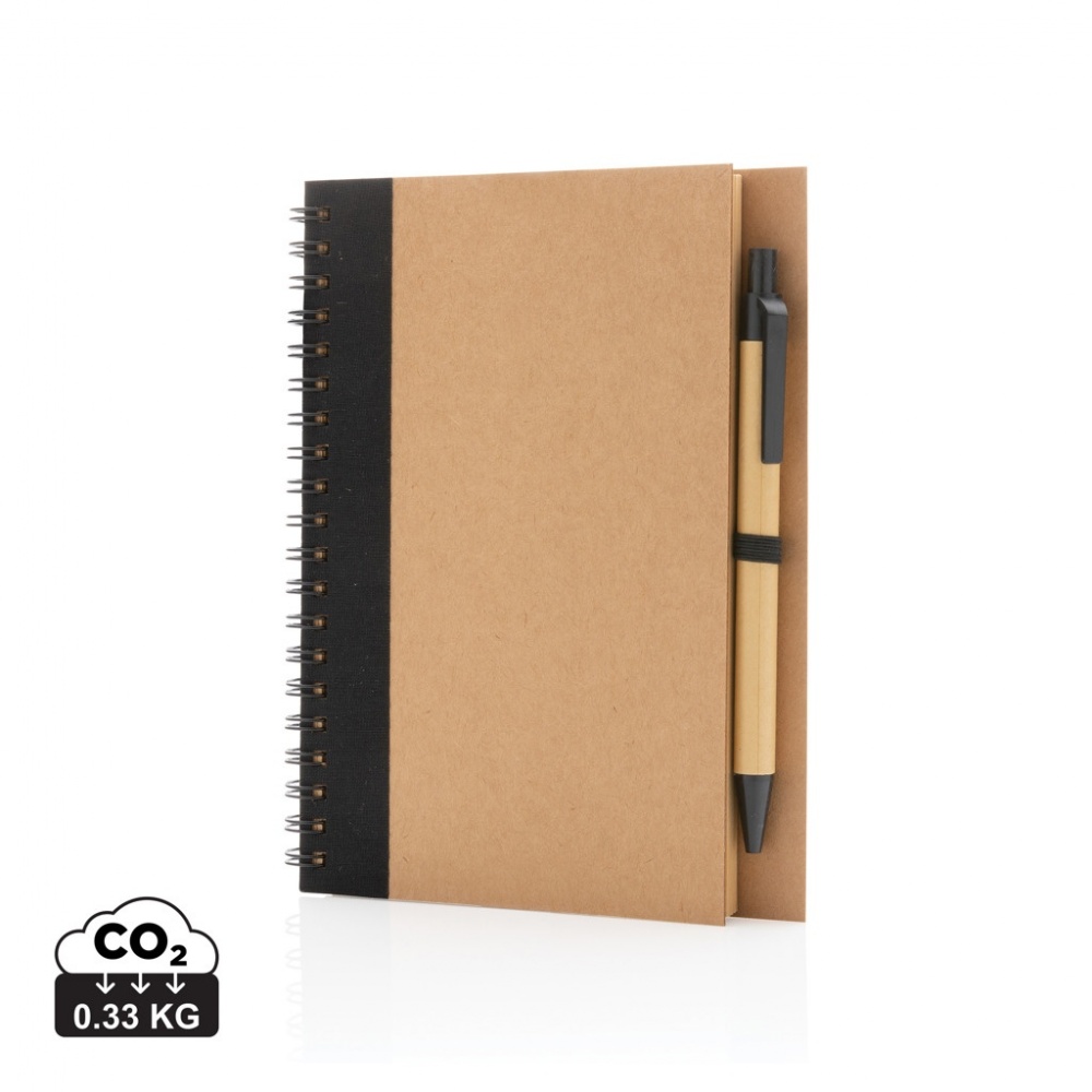 Logotrade promotional merchandise picture of: Kraft spiral notebook with pen