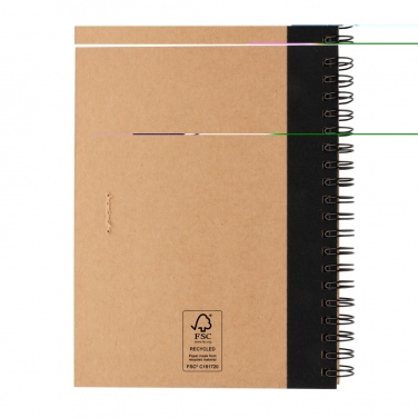 Logo trade promotional merchandise image of: Kraft spiral notebook with pen