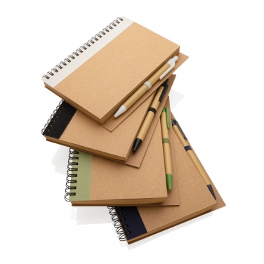 Logo trade corporate gift photo of: Kraft spiral notebook with pen