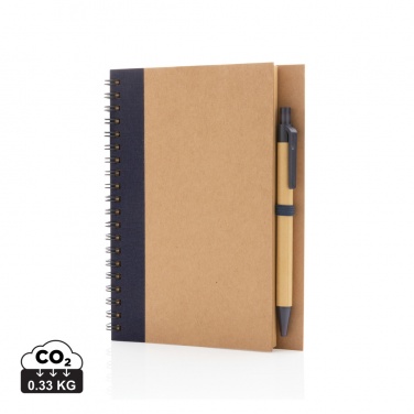 Logo trade corporate gift photo of: Kraft spiral notebook with pen