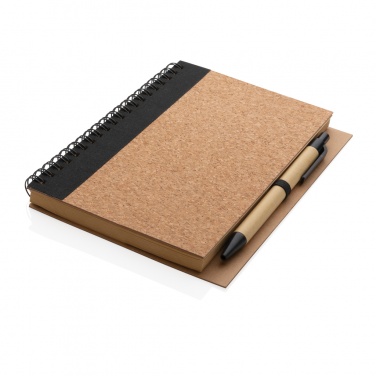 Logo trade promotional item photo of: Cork spiral notebook with pen