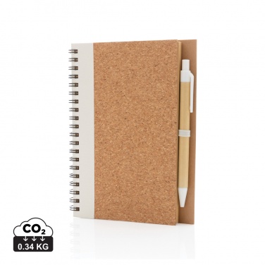 Logotrade promotional item image of: Cork spiral notebook with pen