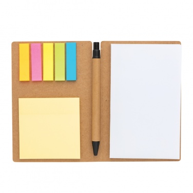 Logotrade promotional merchandise picture of: Kraft sticky notes A6 booklet with pen