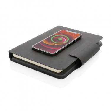 Logo trade promotional merchandise picture of: Artic Magnetic 10W wireless charging A5 notebook