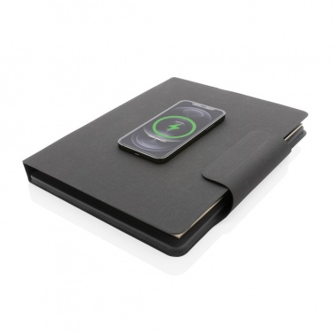 Logo trade promotional item photo of: Artic Magnetic 10W wireless charging A4 portfolio