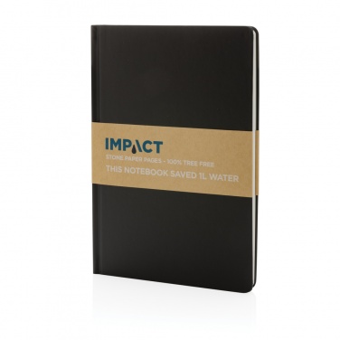 Logo trade promotional merchandise image of: A5 Impact stone paper hardcover notebook