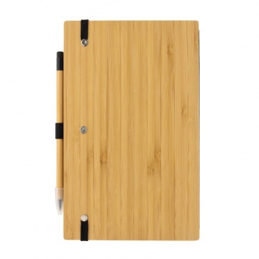 Logo trade business gift photo of: Bamboo notebook and infinity pencil set