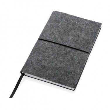 Logo trade promotional items picture of: GRS certified recycled felt A5 softcover notebook