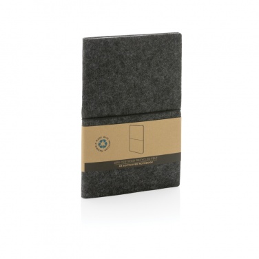 Logo trade promotional gifts picture of: GRS certified recycled felt A5 softcover notebook