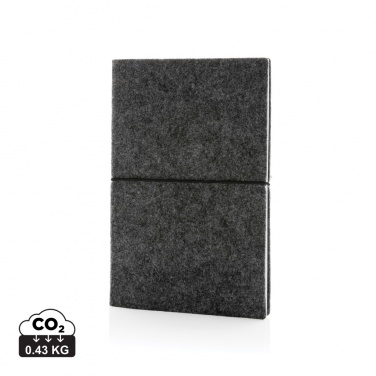 Logo trade corporate gifts image of: GRS certified recycled felt A5 softcover notebook